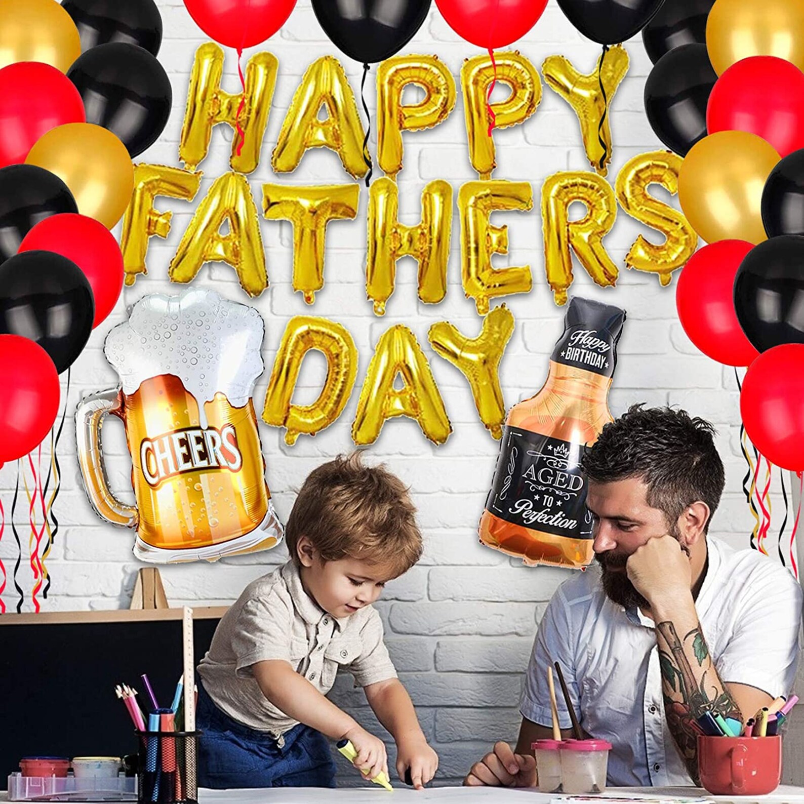 Father's Day Balloon Decorations Set with HAPPY Etsy