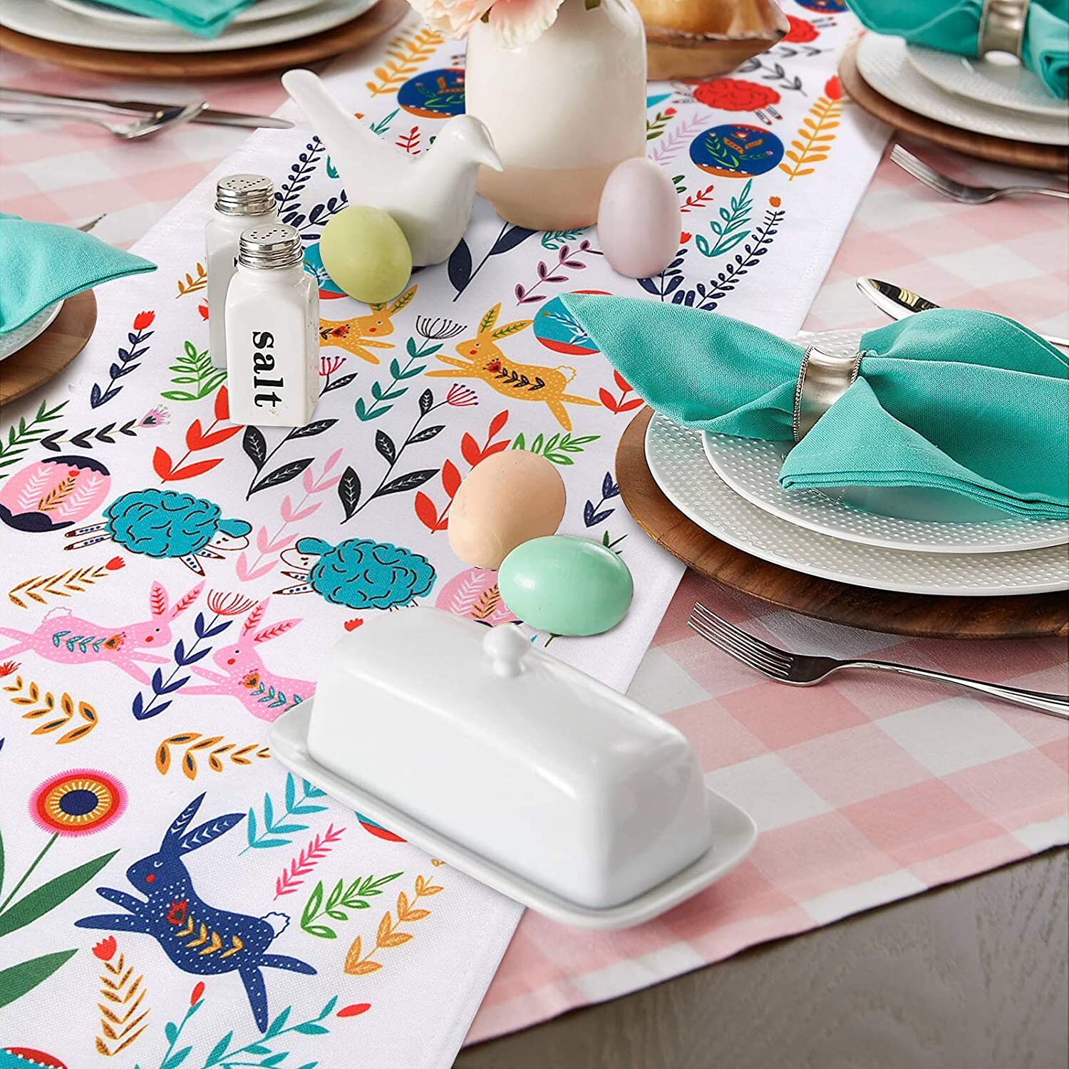 White Easter Table Runner13 x 72 Cotton Fabric Etsy