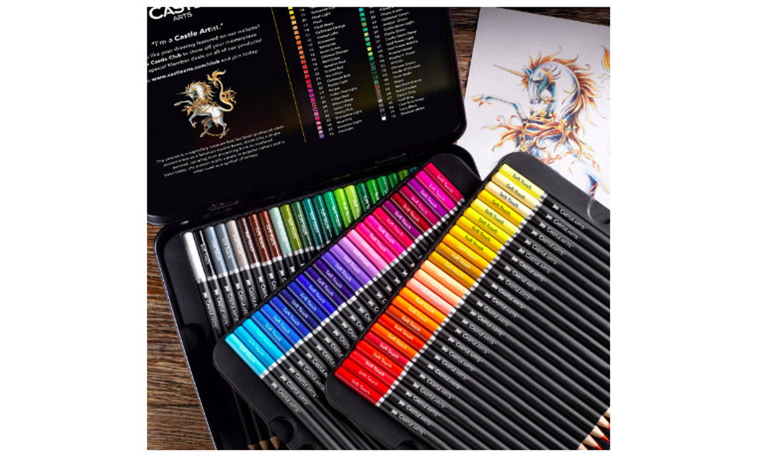Castle Art Supplies 72 Colored Pencils Set for Coloring Books Etsy