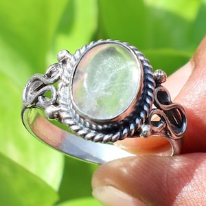 Oval Crystal Quartz Ring, 925 Sterling Silver, Handmade Jewelry, Cocktail Ring, Bohemian Ring, Gemstone Ring, Friendship Ring, Gift For Her
