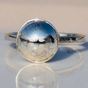 Handmade Sterling Silver Ball Ring, Chunky Minimalist Jewelry, Geometric Ring