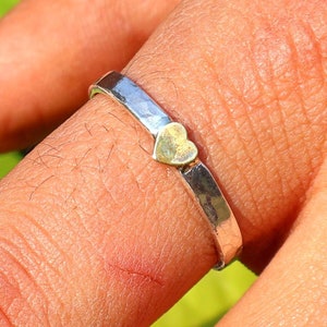 Tiny Heart Ring, 925 Sterling Silver Ring, Thin Heart Ring, Midi Ring, Love Ring, Small Ring, Dainty Heart Jewelry, Promise Gift For Her