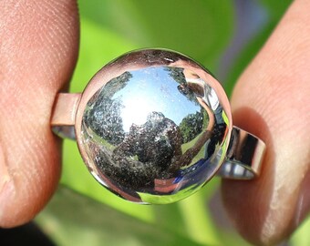 Handmade 925 Sterling Silver Bubble Ball Ring – Minimalist Boho Statement Ring – Gift for Her