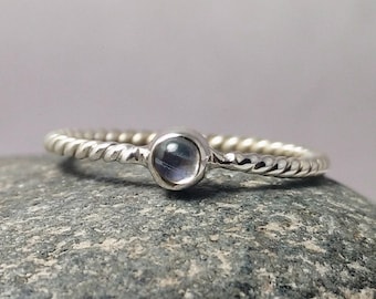 Natural Rainbow Moonstone Ring, 925 Sterling Silver Jewelry, June Birthstone Ring, Gift For Her