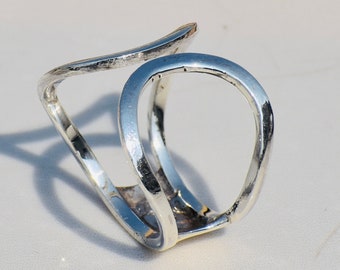 Bague ouverte, bague en argent 925, bague moderne, bague réglable, bague géométrique, bague en argent bande, bague de tous les jours