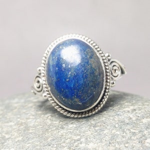Blue Lapis Lazuli Ring, 925 Sterling Silver Ring, Silver Lapis Ring, Boho Ring, Women Ring, Gemstone Ring, Blue Stone Ring, Gifts For Her
