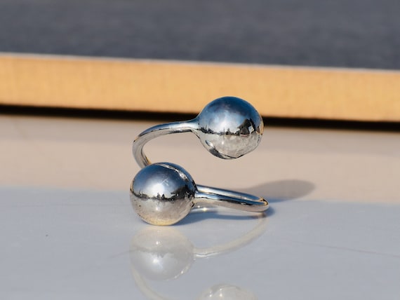 Double Ball Ring, 925 Silver Ring, Minimalist Jewelry, Ring
