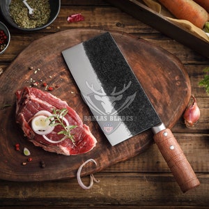 Kitchen Meat cleaver knife, 8 inch set boxed knive 400 stainless steel  ultra-sharp Japanese knives,Meat Cleaver (1) piece knife box for  professional