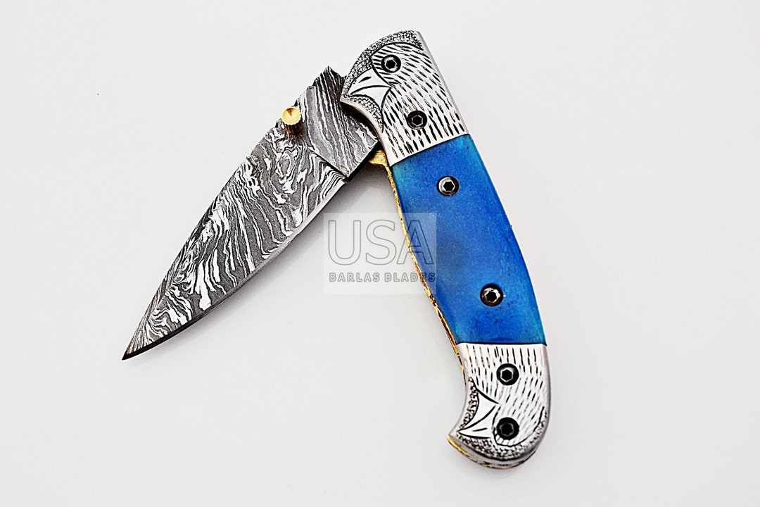 Pocket Folding Knife / Mini Pocket Folding Knife / Damascus Etsy