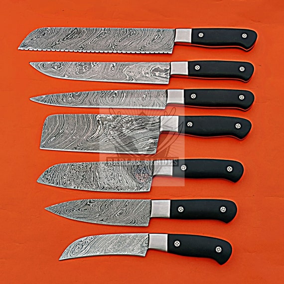 Premium Damascus Steel Chef Knife Set 4 Pcs Kitchen Knives Hand