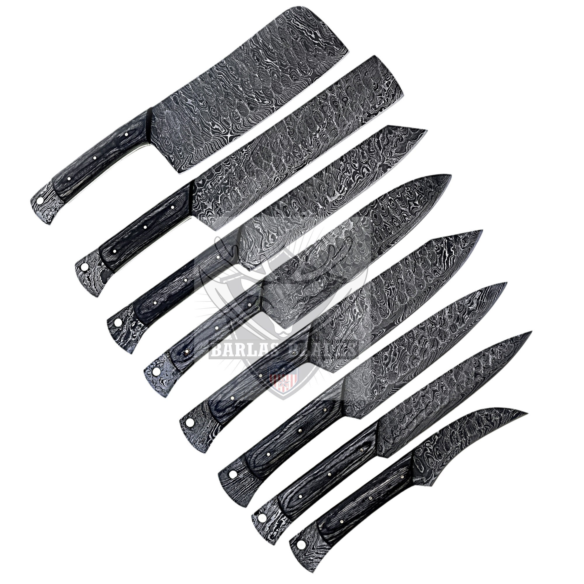176 Layers Diamond Pattern Blade Chef Knives Set 8 Pcs, Kitchen Knives  Damascus Steel, Outdoor BBQ Knives, Chef's Gift, Thanksgiving Gift 