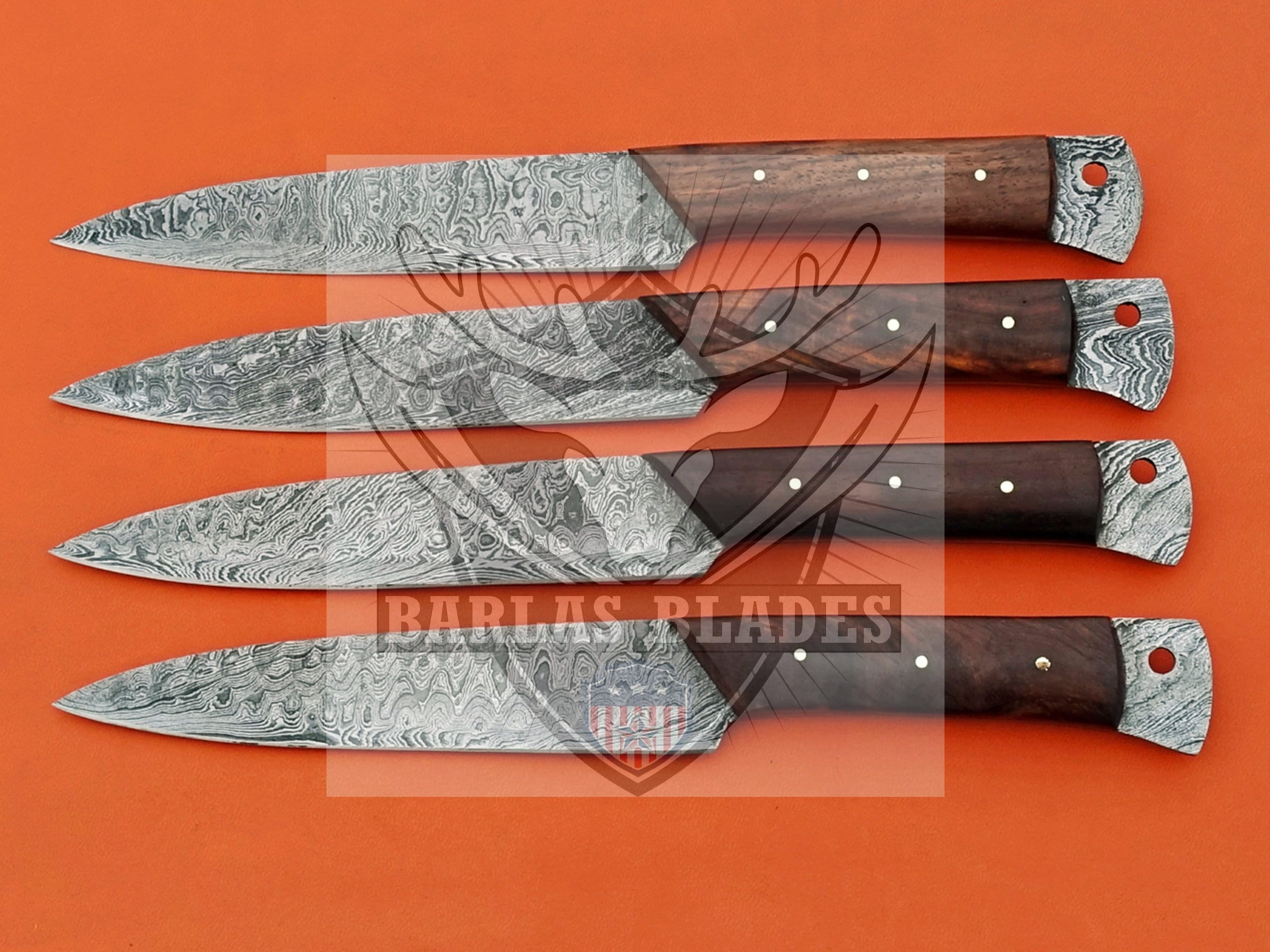 4Pcs Damascus Steak Knife Set - Minimal