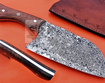 Damascus Serbian Cleaver Knife – MORF STEEL