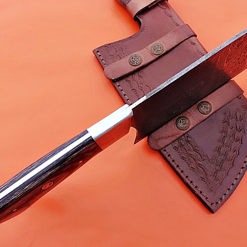 Serbian Knife / BBQ Cleaver / Free Leather Sheath shops _Wedding Gift / Best Gift Item _ Mothers day gift
