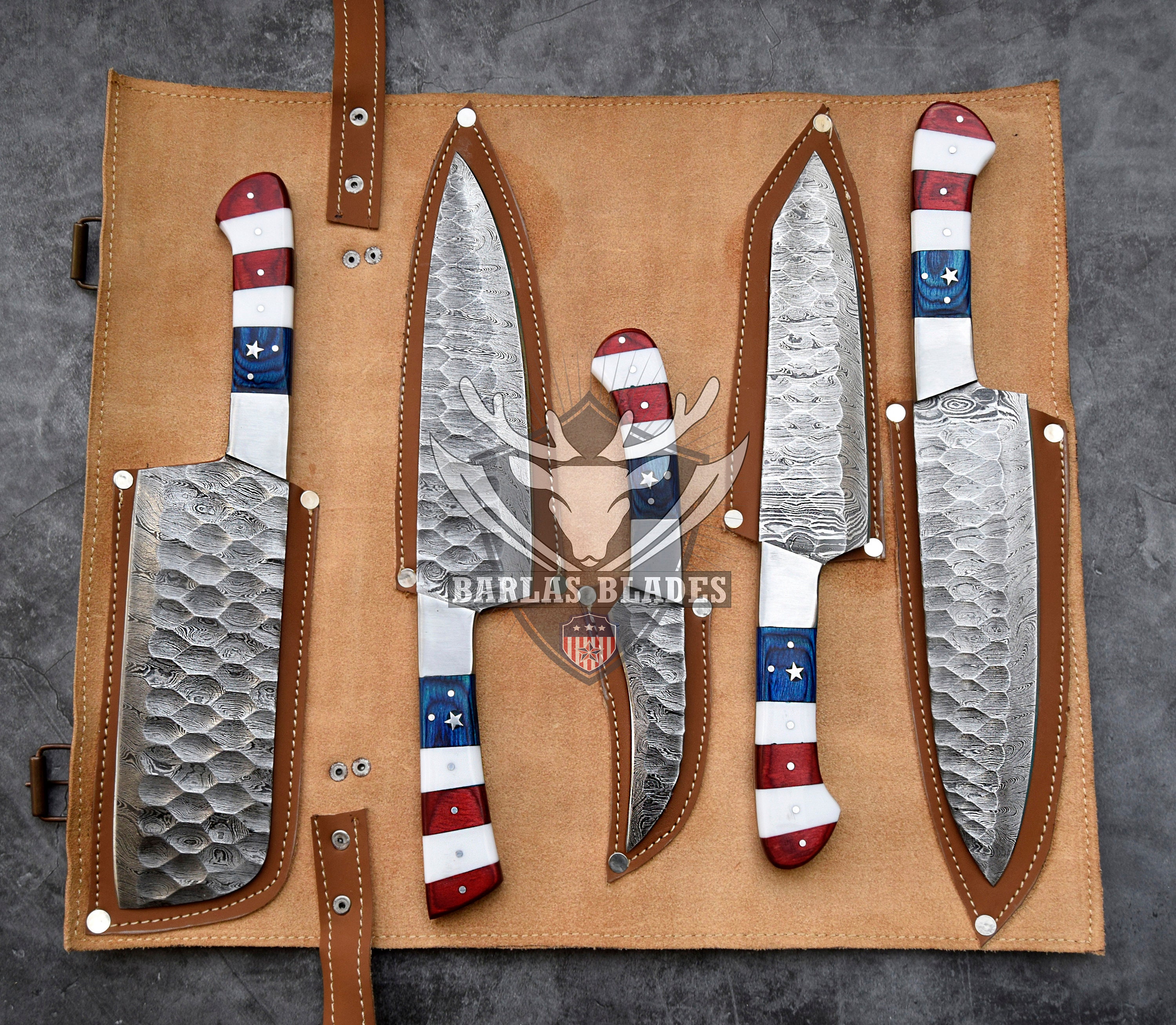 4pcs/set, Kitchen Knife Set, Damascus Steel Knife Chef Long Special Kitchen  Knife Meat Knife Bone Knife Set, Gifts For Men Dad Boyfriend, Fathers Day