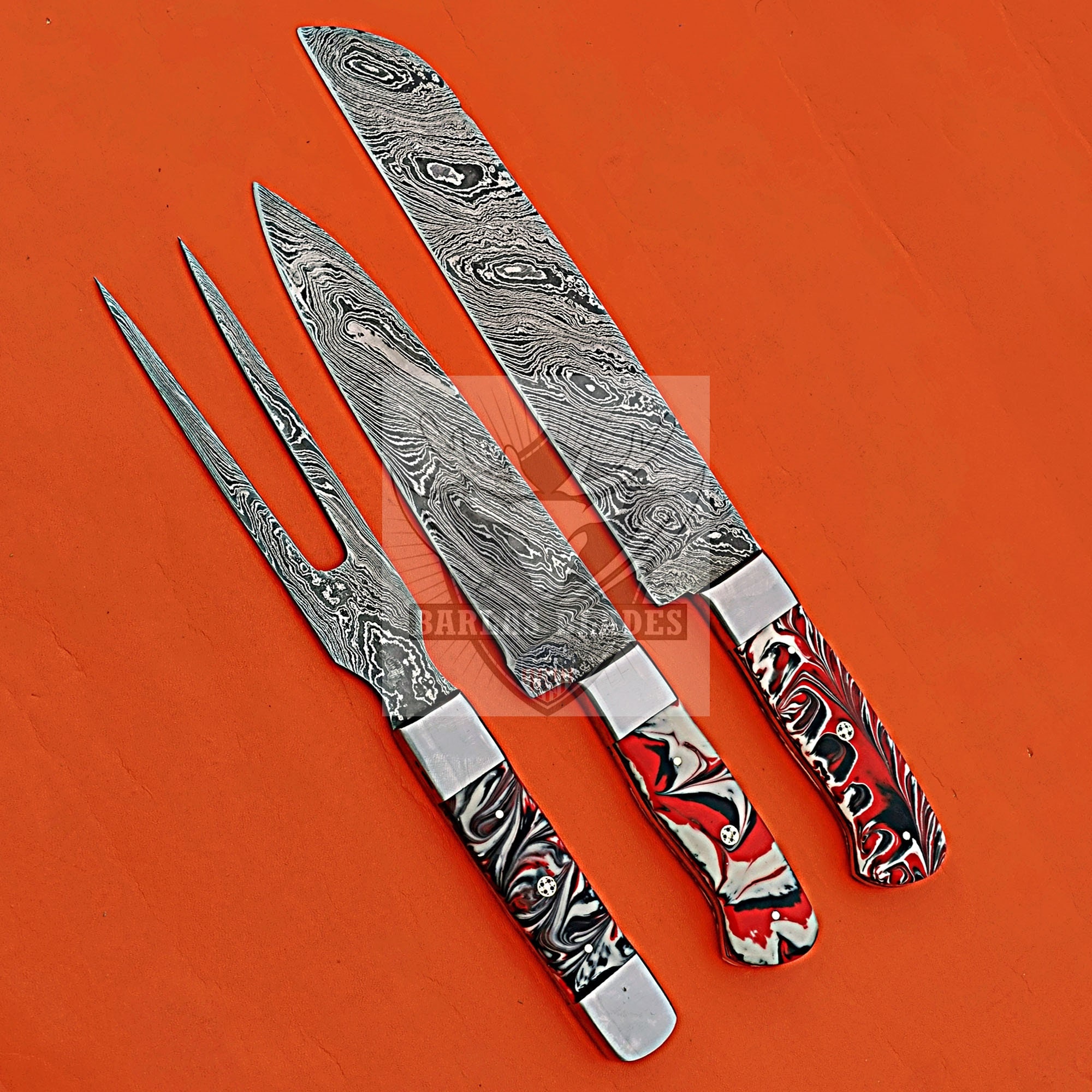 BBQ Knives Set 3 Pcs / Chef Knife Steak Fork Brisket Knife Etsy