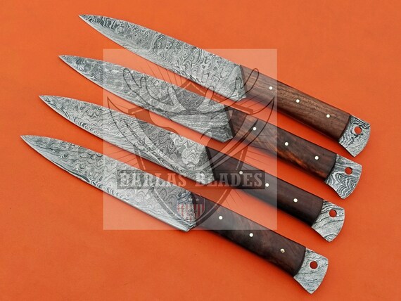 4 Pc Chef Knives Set Rosewood Handles Damascus Kitchen Knife Set High  Quality Steel Wedding Gift Anniversary Christmas Thanksgiving Gift Box 