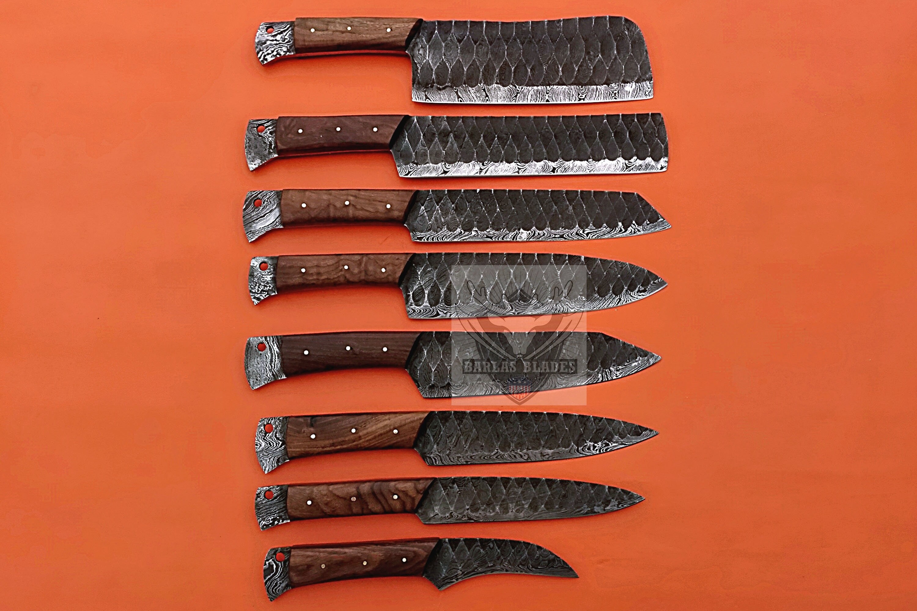 Chef Knives Set 8 Pcs / Cooking Knives Set / Damascus Steel Etsy
