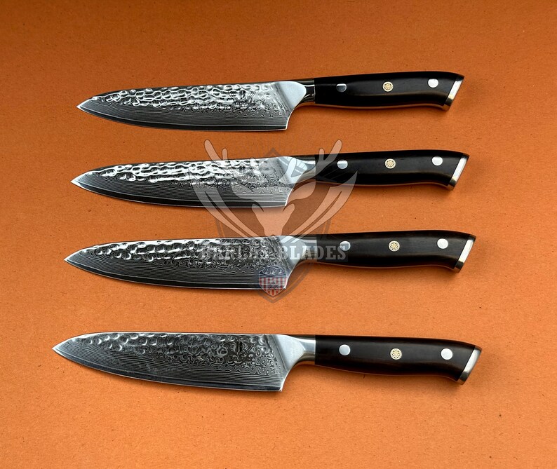 Premium Damascus Steak Knife Set Table Steak Knives BBQ Etsy