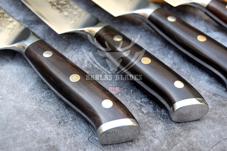 Premium Damascus Steak Knife Set Table Steak Knives BBQ Etsy