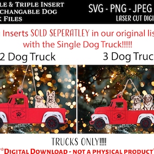 Arquivo de corte a laser, arquivo digital de ornamento de caminhão de Natal de raça de cachorro intercambiável, Oh What Fun, SVG, Glowforge, presente para amantes de cães, presente para animais de estimação