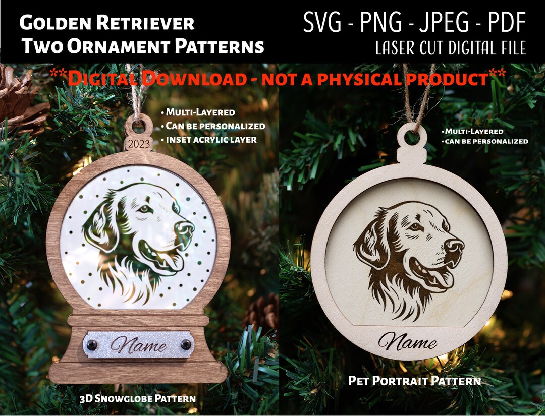 Laser Cut File / 3D Wood and Acrylic Christmas Ornament Digital File ...