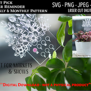 File digitale tagliato al laser/Promemoria per l'irrigazione delle piante SVG, PNG/Glowforge/Pianta d'appartamento/Cura delle piante/Scelta delle piante/Paletto da giardino/Festa della mamma