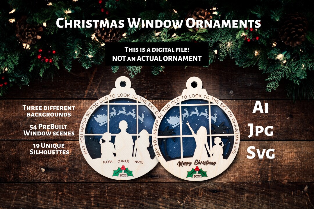 Personalized Christmas Ornament Customize With Childrens' Silhouettes ...