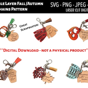 Laser geschnittene digitale Datei / Herbst Herbst Schlüsselanhänger SVG, PNG / Glowforge / Kürbis / Motivation / Affirmation / Flanell / Pullover / Schrott Buster