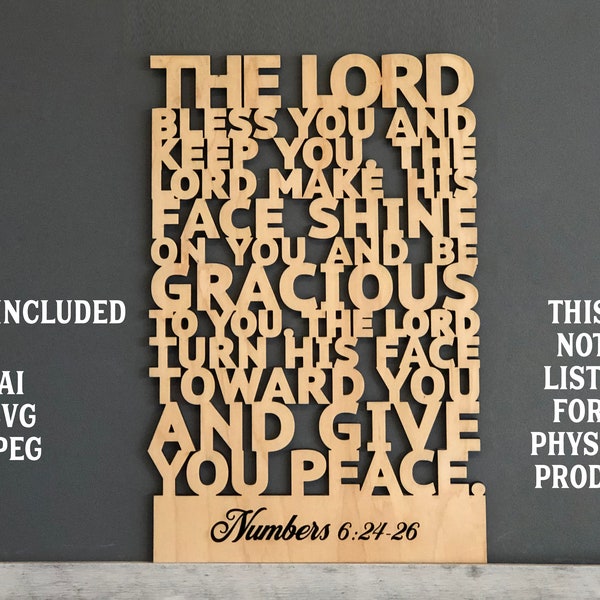 Bible Quote - Laser cutfile for a religious Bible verse - Numbers