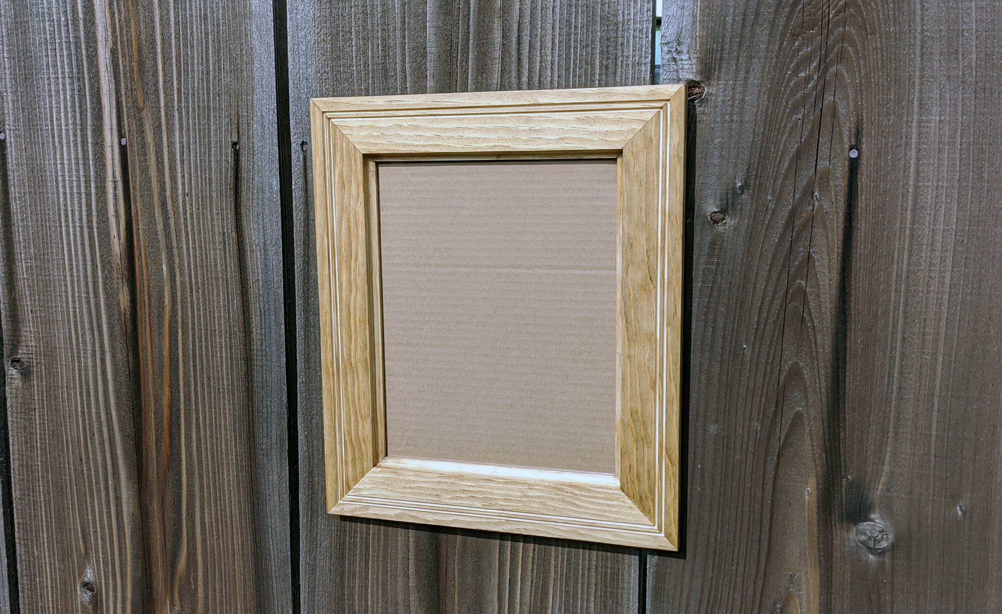 8x10 Pine picture frame with Walnut splines finished with Etsy