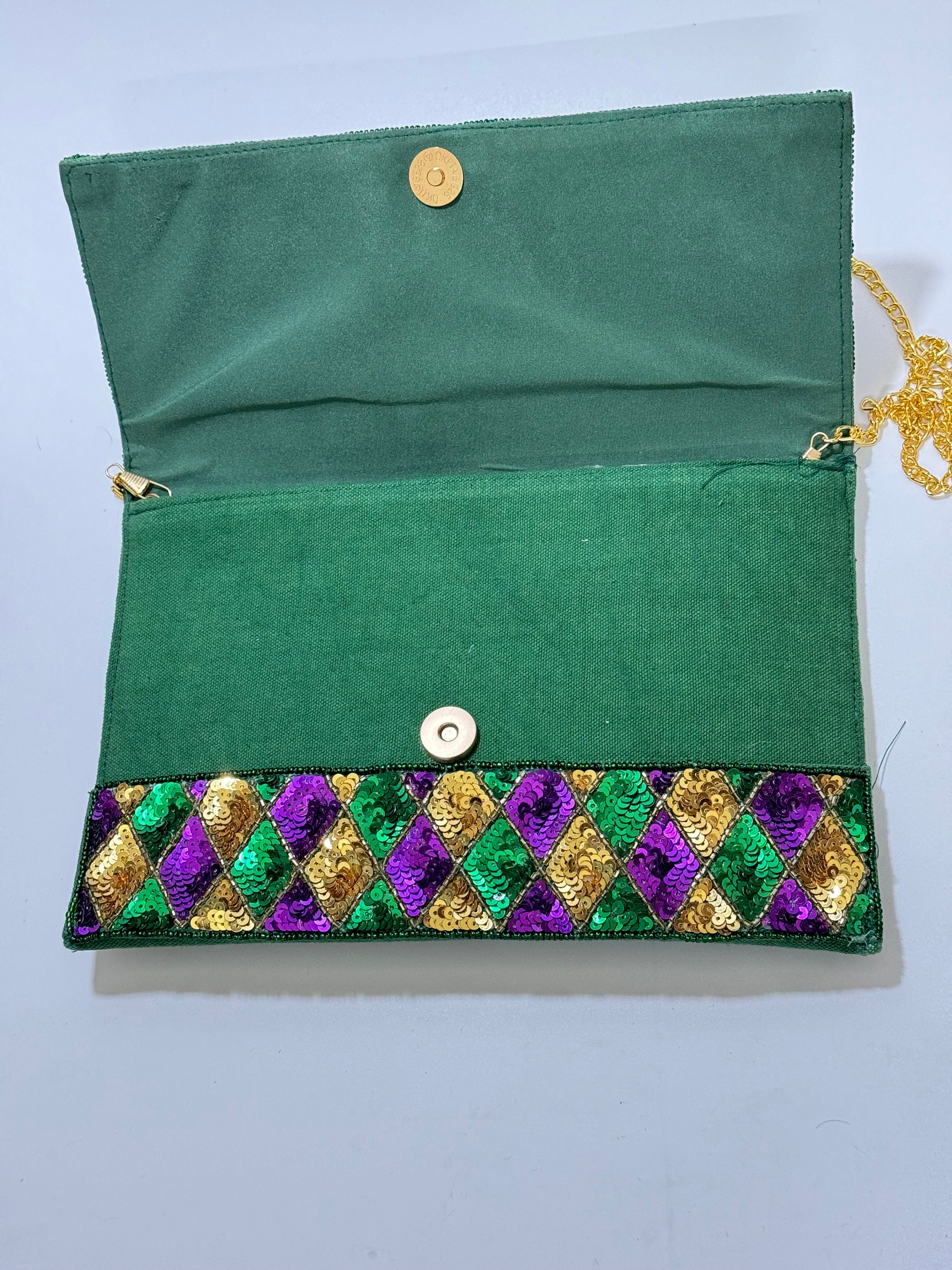 mardi gras beaded purse