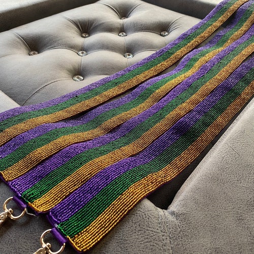 mardi gras beaded purse