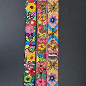 Custom Embroidered Bag Straps | Adjustable Boho Shoulder Strap | Crossbody Strap | Personalized Handbag Strap | Guitar Strap Style