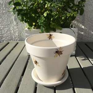 Bee Decoupaged Plant Pot, Indoor Planter, Gift For The Home image 4