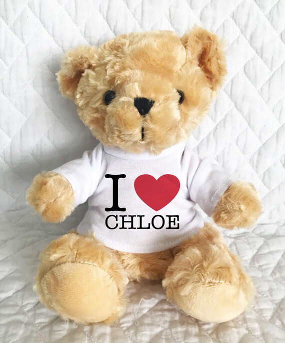 Personalised Teddy Bear Add Your Name Small Teddy Bear Send A Teddy Bear Gift I love You bear