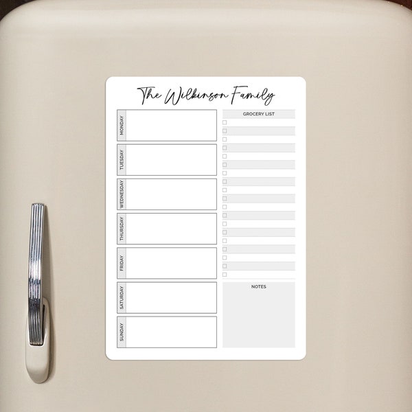 Personalised Magnetic To Do List Board, Planner, Checklist, Dry Erase Whiteboard, Meal Planner with Pen and Eraser, A4