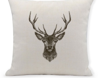 Stag Cushion Cover, Country Living, Stag Design Cushion, 40cm, Gift For The Home