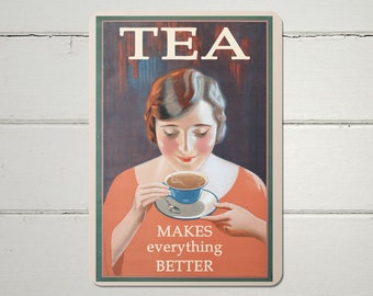 Tea/Coffee Kitchen Metal Sign, Retro Plaque, Gift For The Home,  A4 Waterproof Aluminium