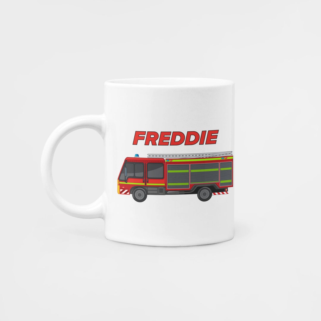 Personalised Fire Engine Mug: 11oz Ceramic Coffee Cup - Etsy