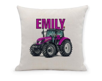 Hot Pink New Holland Tractor Cushion, Farm Tractor, Pink Tractor, Pink Tractor Gift, Farm Gift