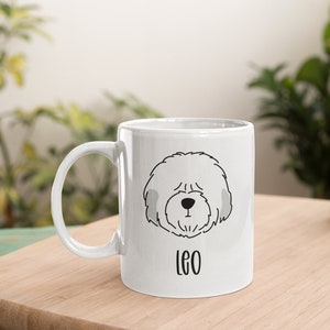 Personalised Old English Sheepdog Mug: 11oz Ceramic Tea Coffee Cup