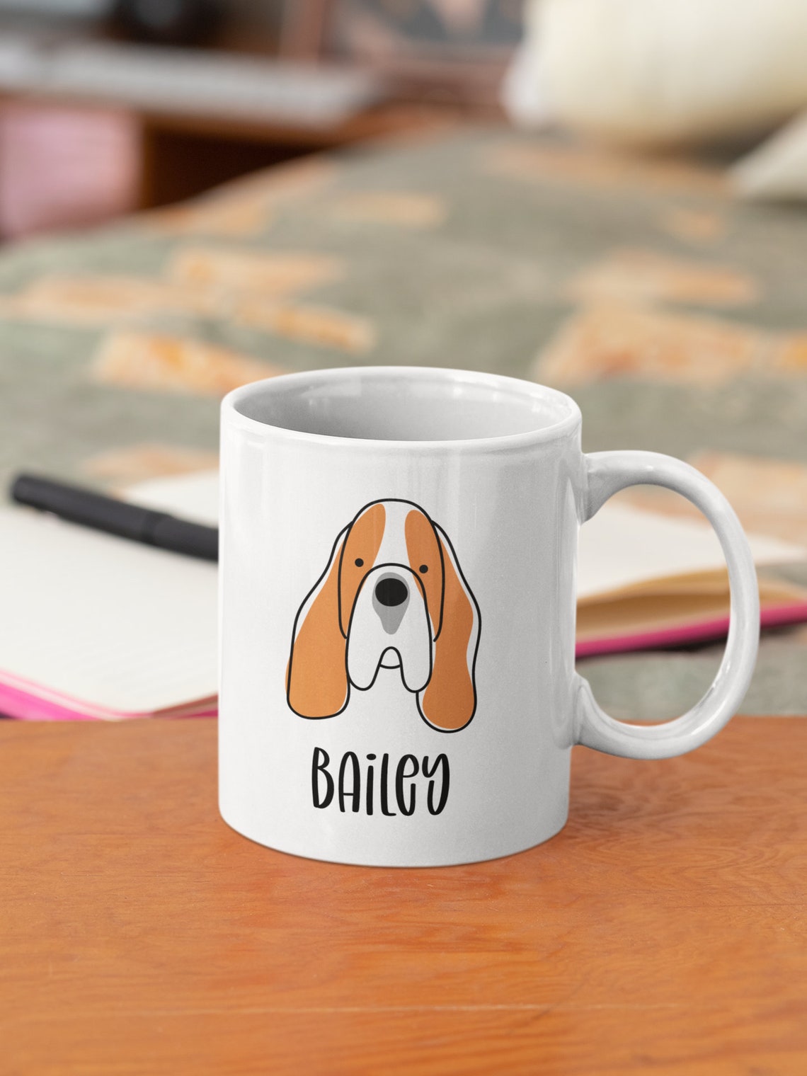 Personalised Basset Hound Mug Coffee Mug Mug for Tea 11oz Etsy