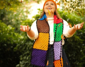 Handmade Crochet autumnal scarf