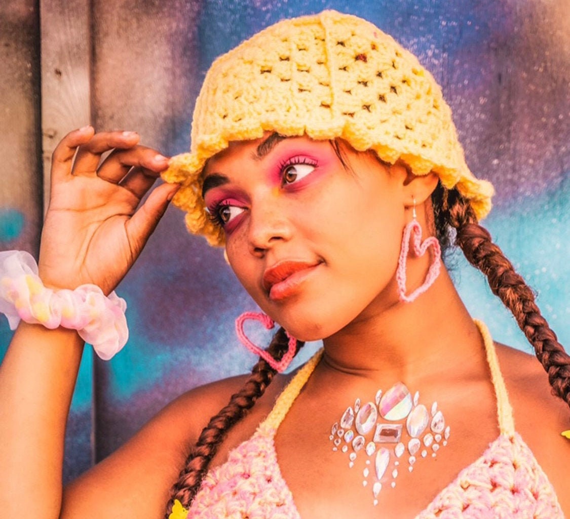 Handmade Yellow Crochet Bucket Hat 