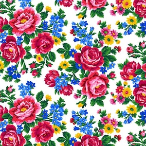 Kokum Scarf Floral, Sání, Navajo Floral, White