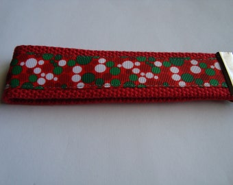 Christmas Dot Pattern Key Fob, Wristlet, Keychain, Backpack Clip