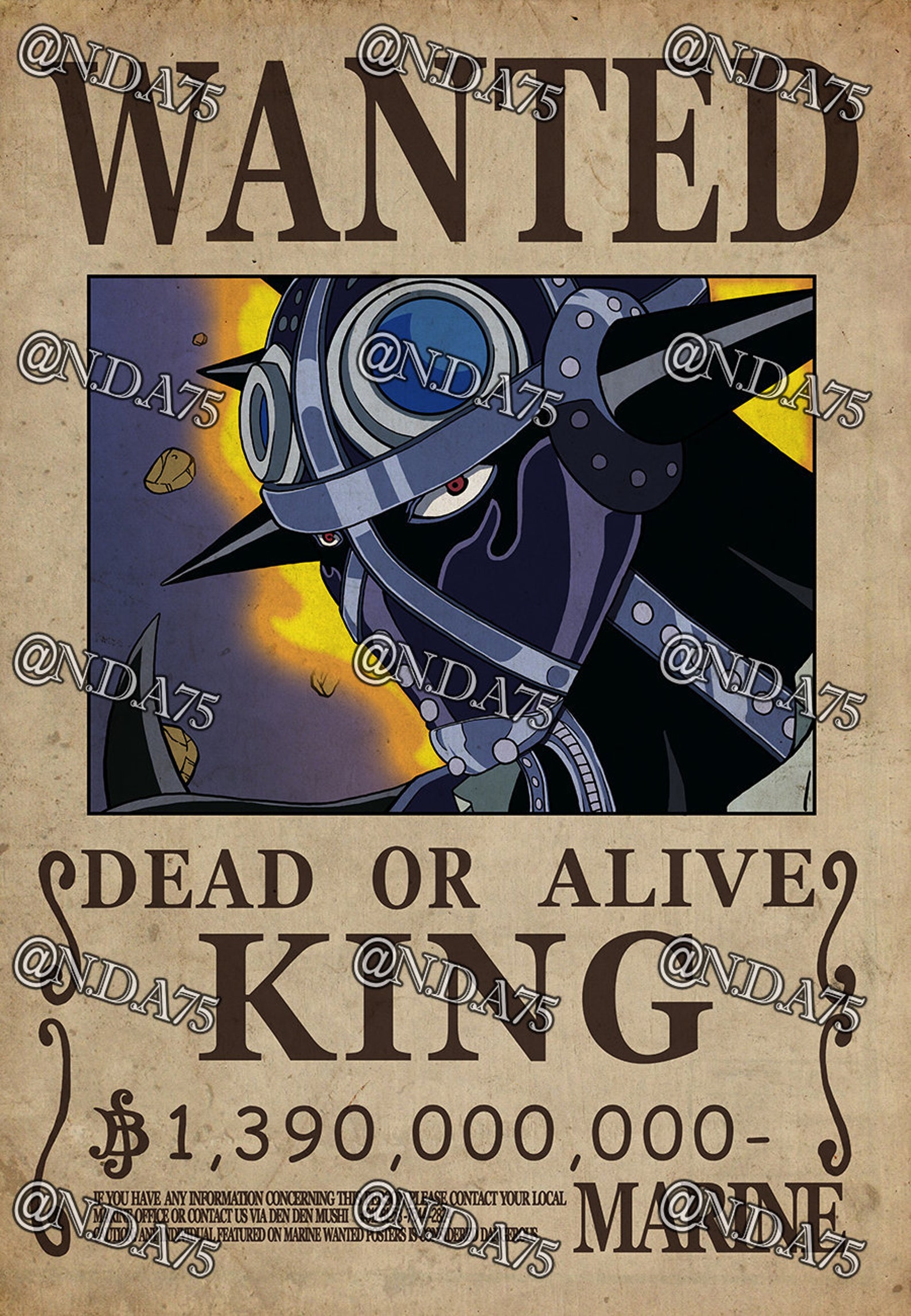 One Piece Wanted Poster KING buy 2 Get 1 Free See Etsy
