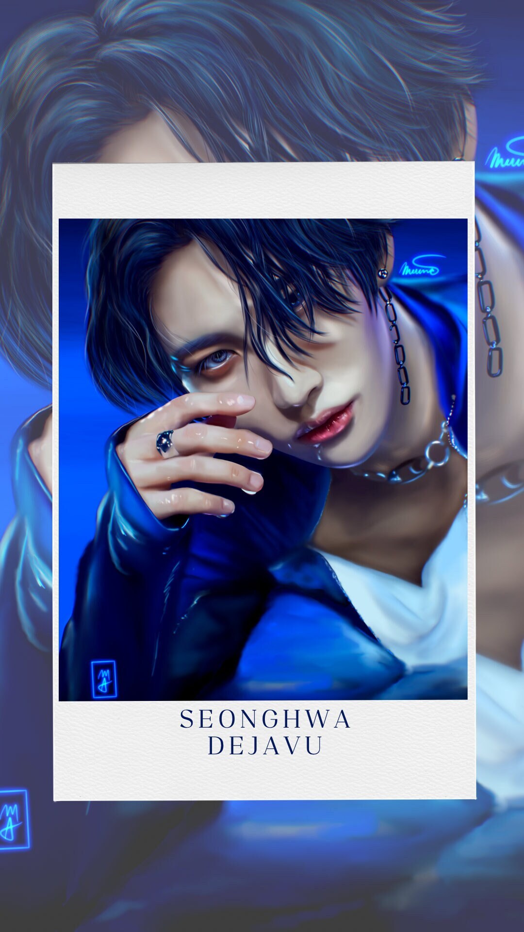 ATEEZ x SEONGHWA DeJavu, Fuegos artificiales, Impresión digital/Póster, kpop, fanart, atiny