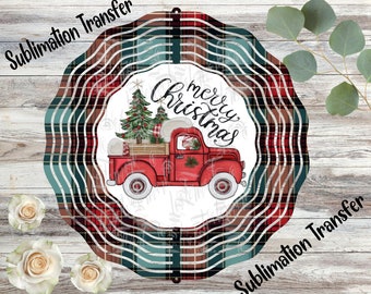Merry Christmas Red Truck Spinner - Digital Design - Download - png file